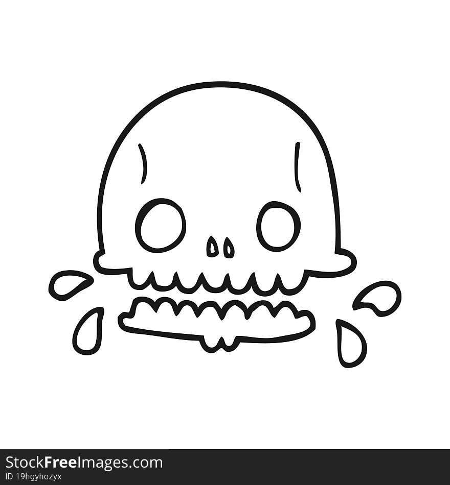 cartoon spooky skull