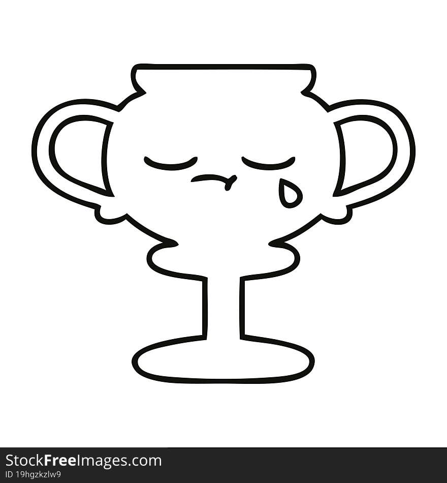 line drawing cartoon trophy