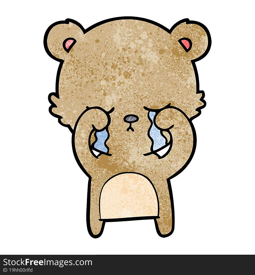 crying cartoon bear. crying cartoon bear