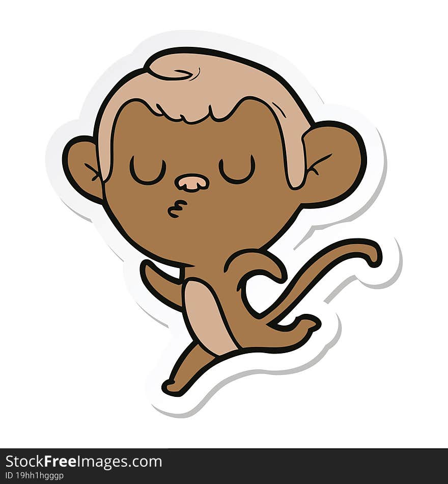 sticker of a cartoon monkey