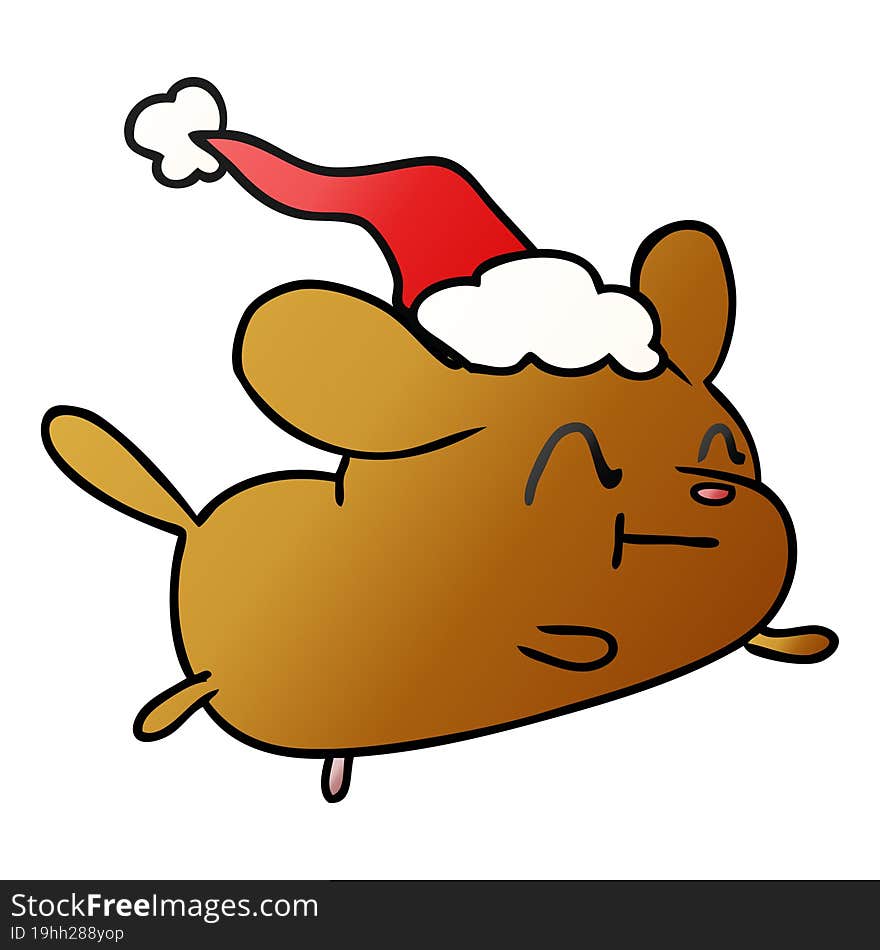 christmas gradient cartoon of kawaii dog