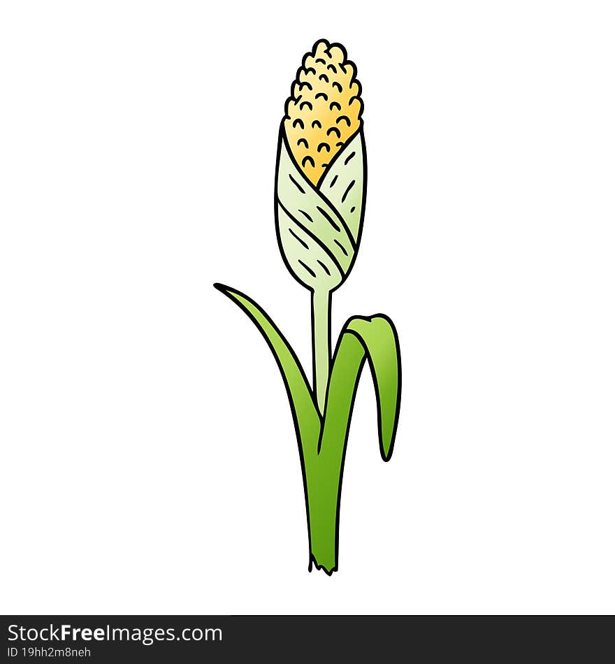 gradient cartoon doodle of fresh corn on the cob