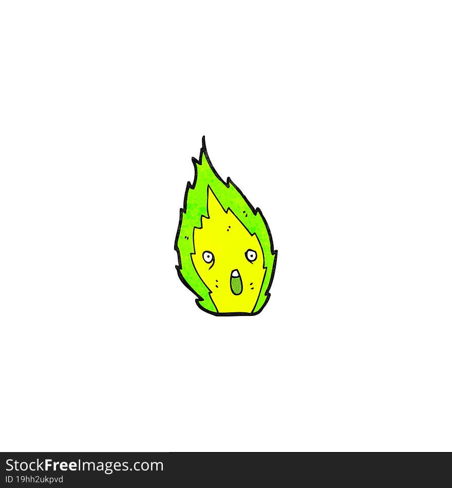 cartoon green flame