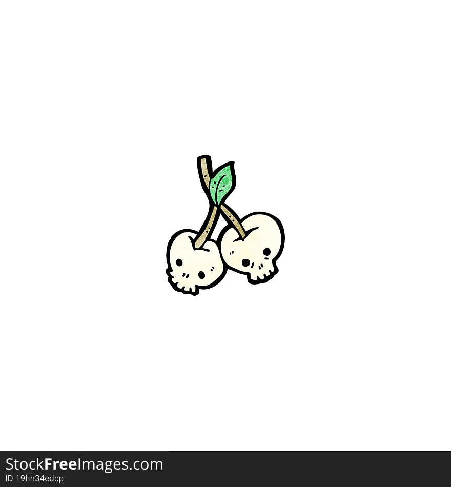 skull cherries cartoon