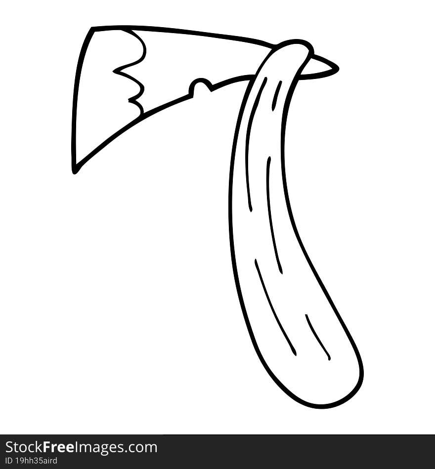 line drawing cartoon bloody axe