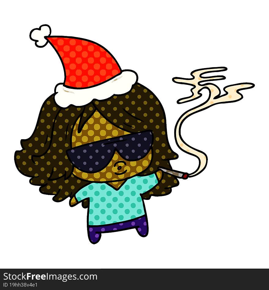 Christmas Cartoon Of Kawaii Girl