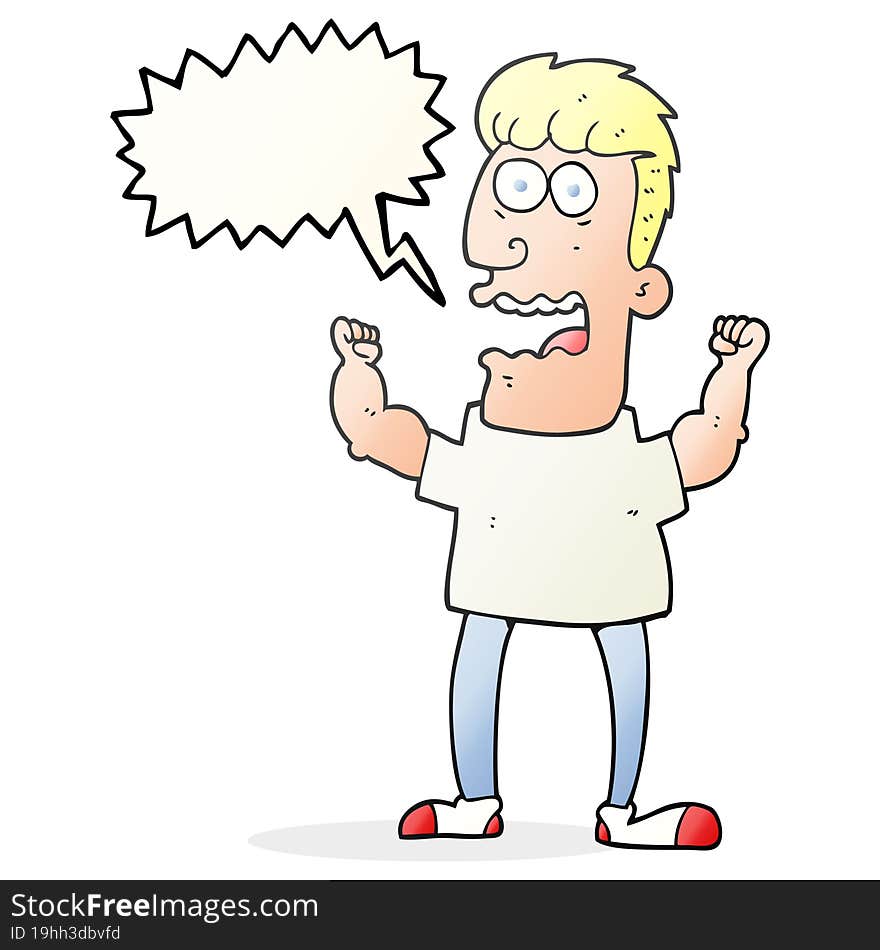 Speech Bubble Cartoon Stressed Man