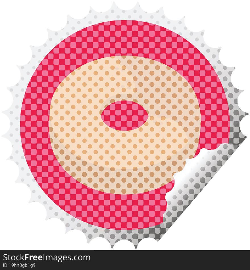 donut round sticker stamp