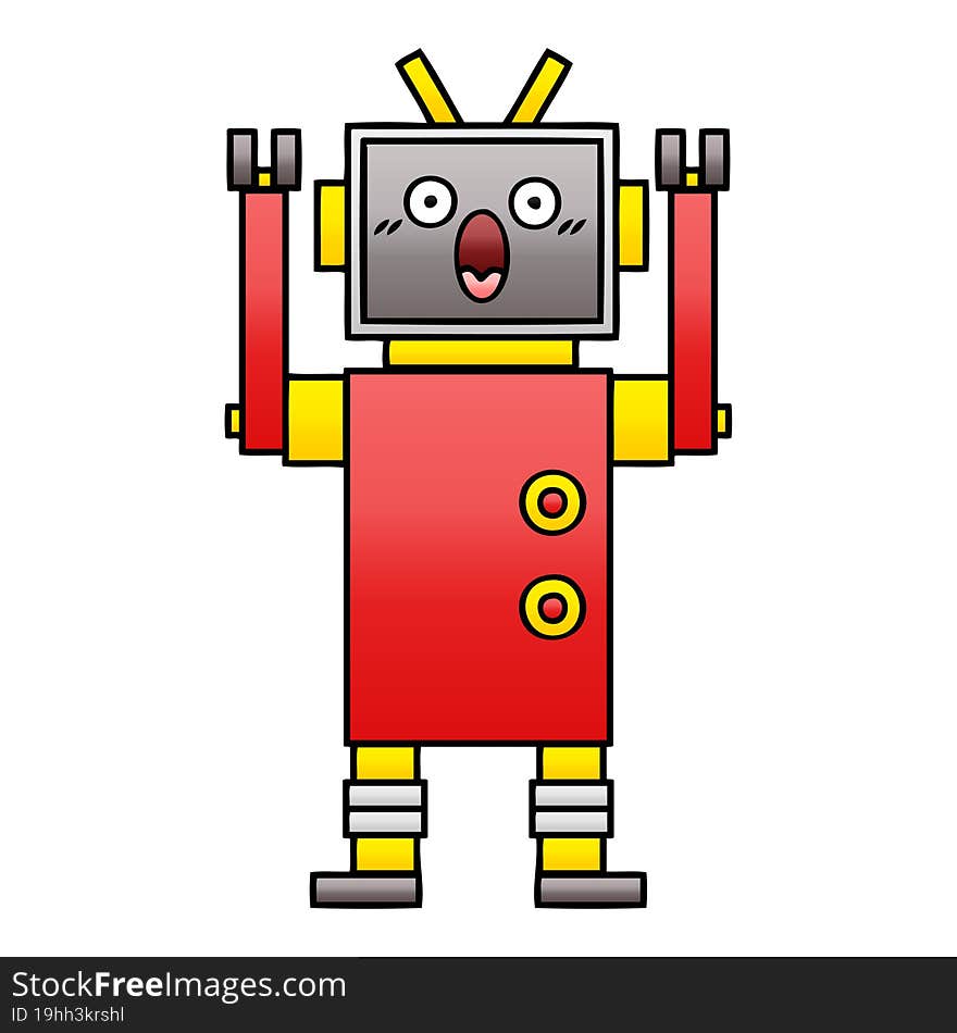 Gradient Shaded Cartoon Robot