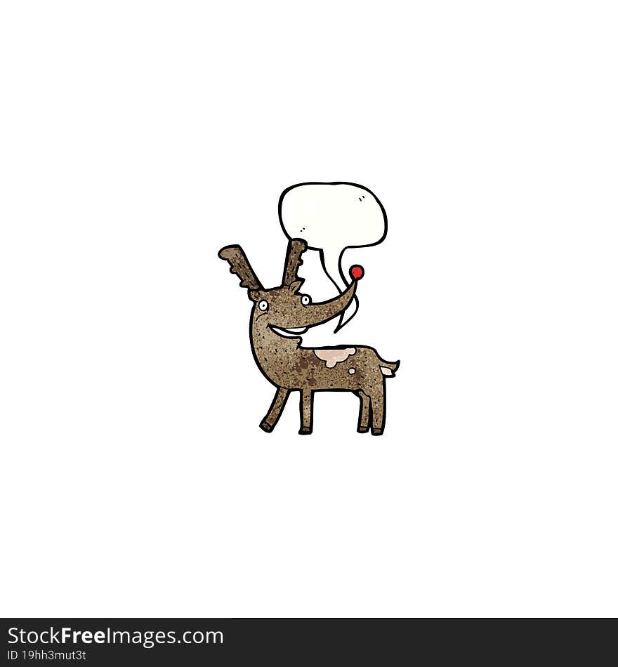 cartoon reindeer with speech bubble