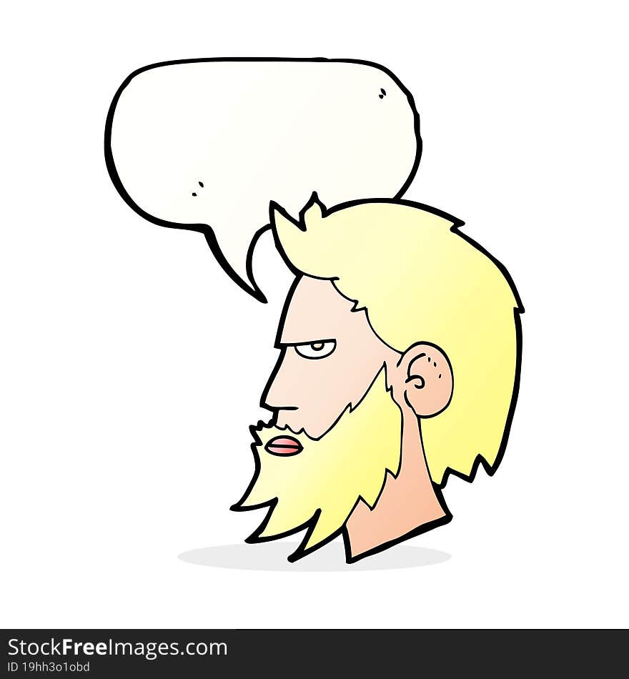 Cartoon Man With Beard With Speech Bubble