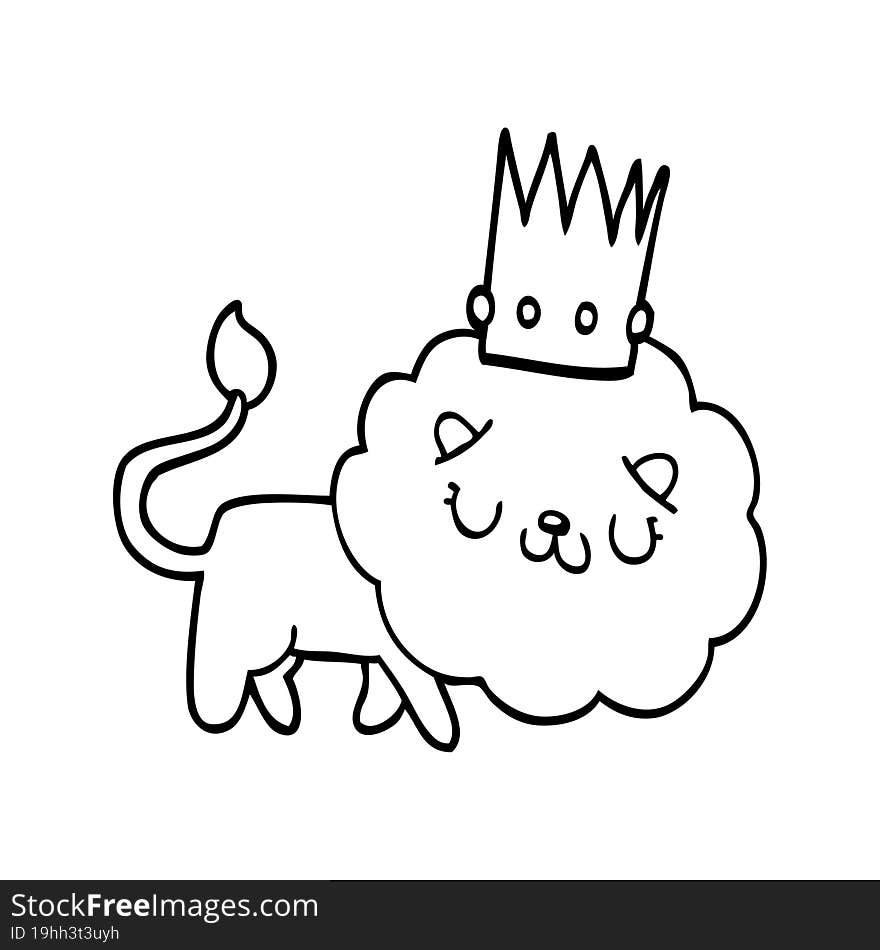 cartoon lion with crown