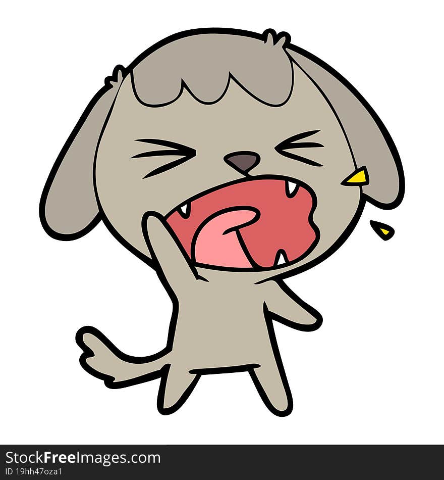 cute cartoon dog barking. cute cartoon dog barking