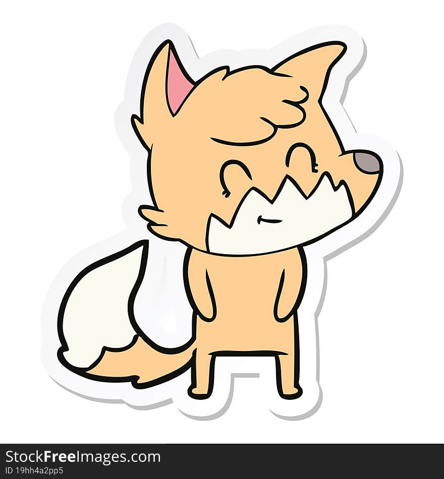 sticker of a cartoon friendly fox