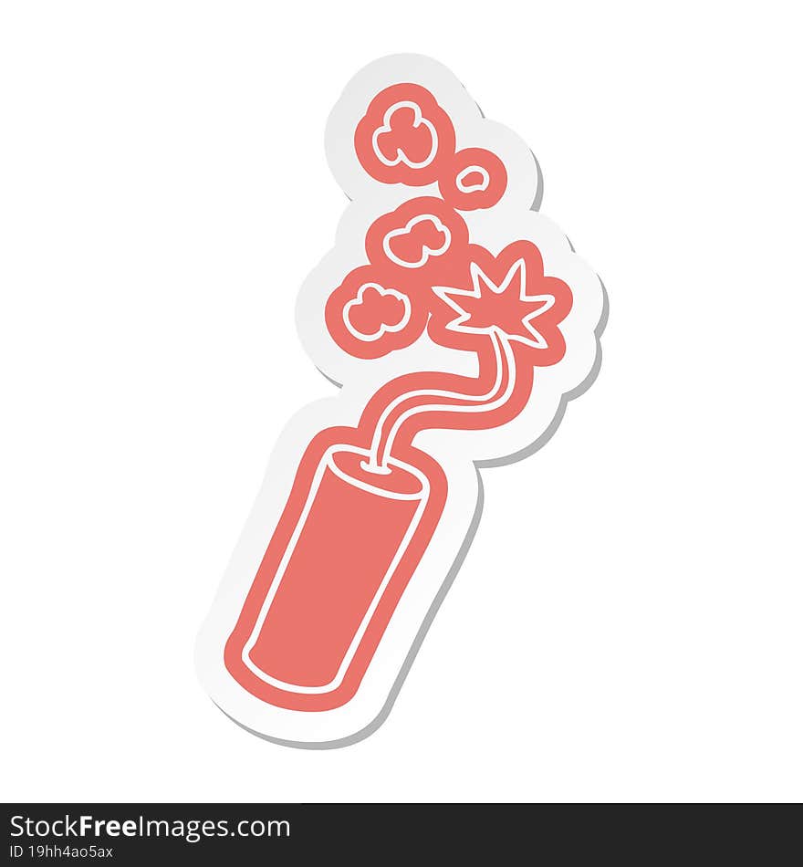 cartoon sticker of a lit dynamite stick