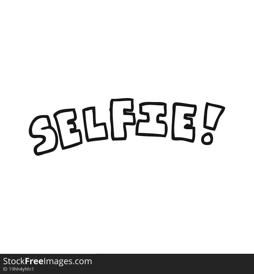 Black And White Cartoon Selfie Symbol