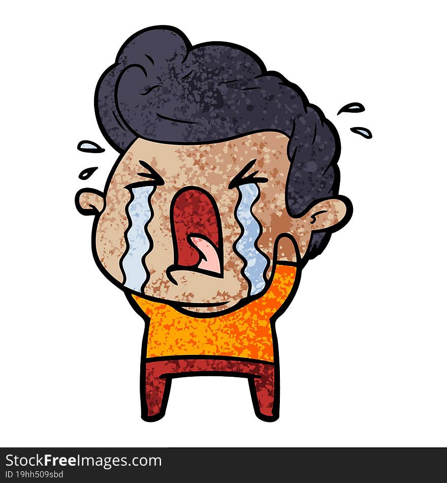 cartoon crying man. cartoon crying man