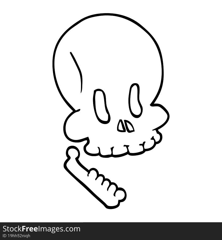 line drawing cartoon halloween skull