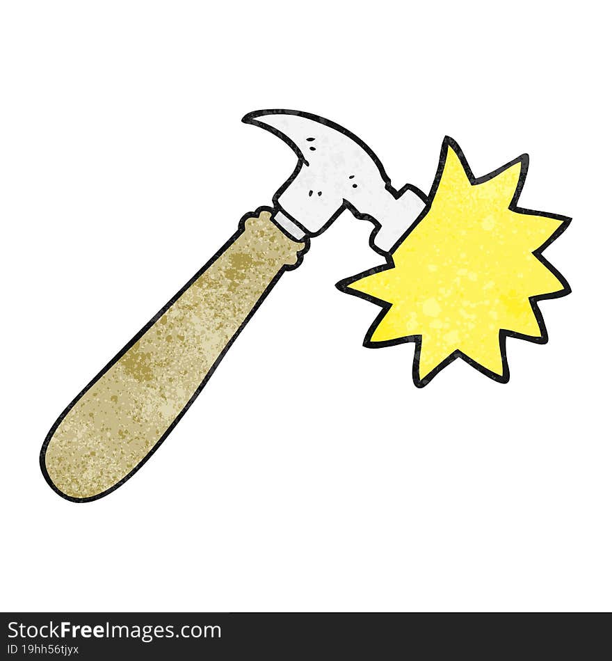 freehand drawn texture cartoon hammer