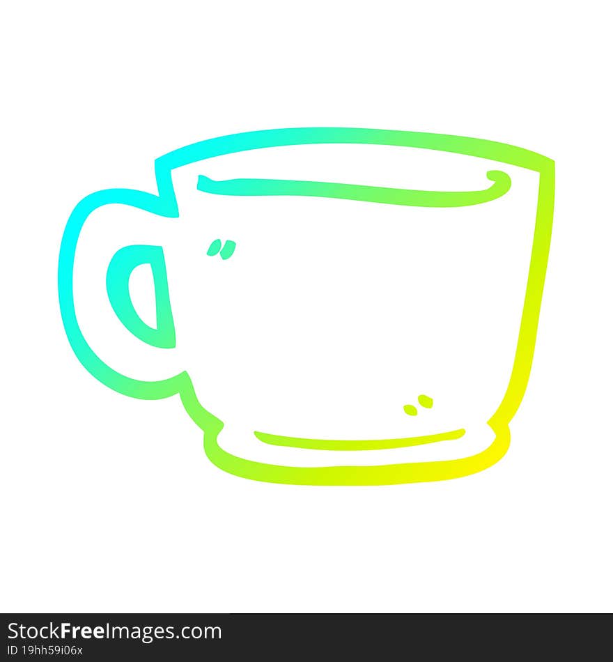 cold gradient line drawing cartoon tea cup