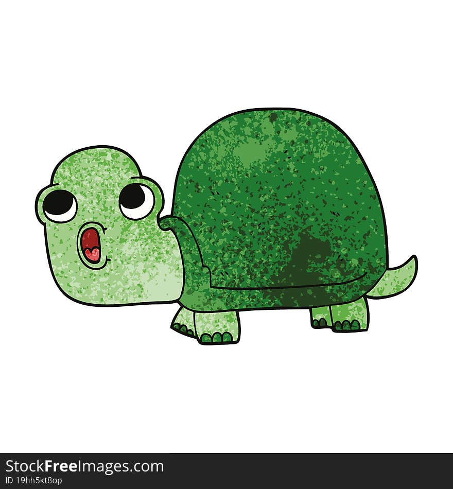 cartoon doodle shocked turtle