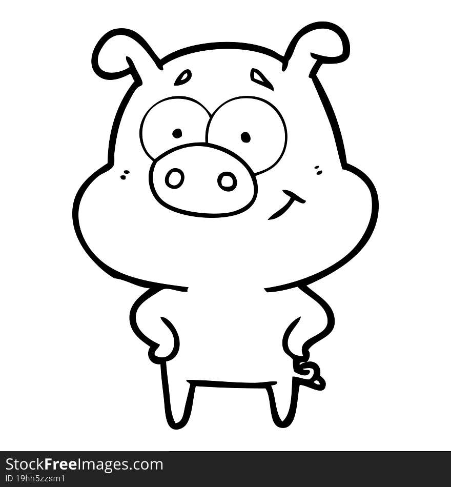 happy cartoon pig. happy cartoon pig