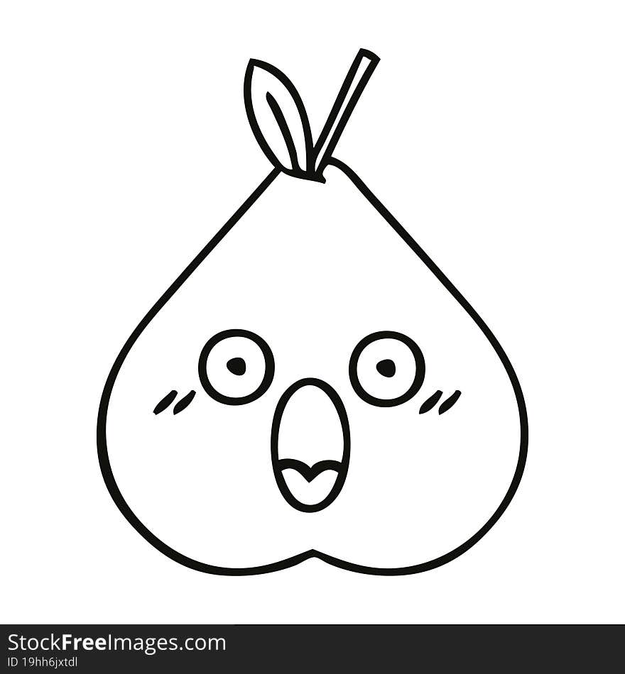 line drawing cartoon pear