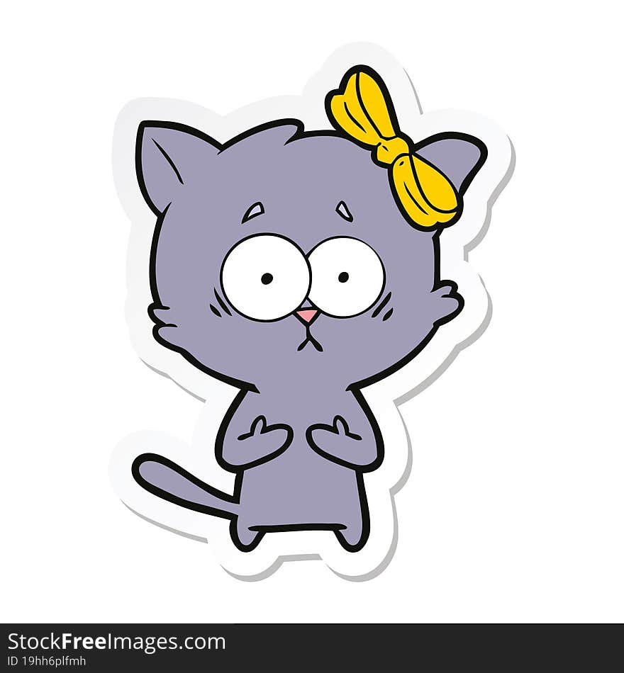 Sticker Of A Cartoon Cat