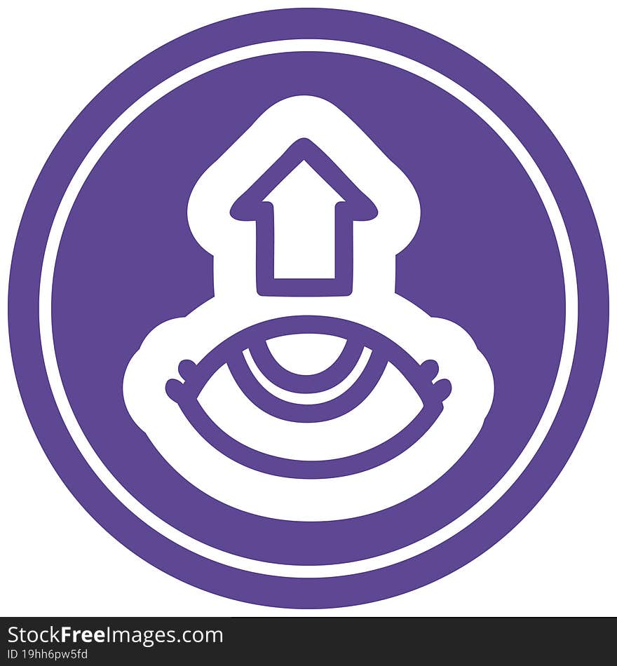 eye looking up icon symbol