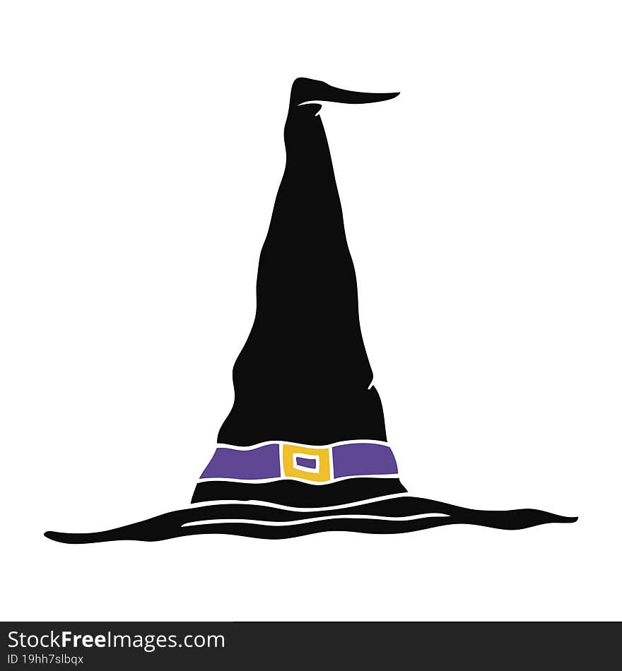 cartoon doodle witch hat