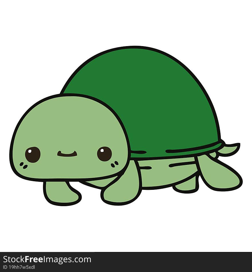 quirky hand drawn cartoon turtle