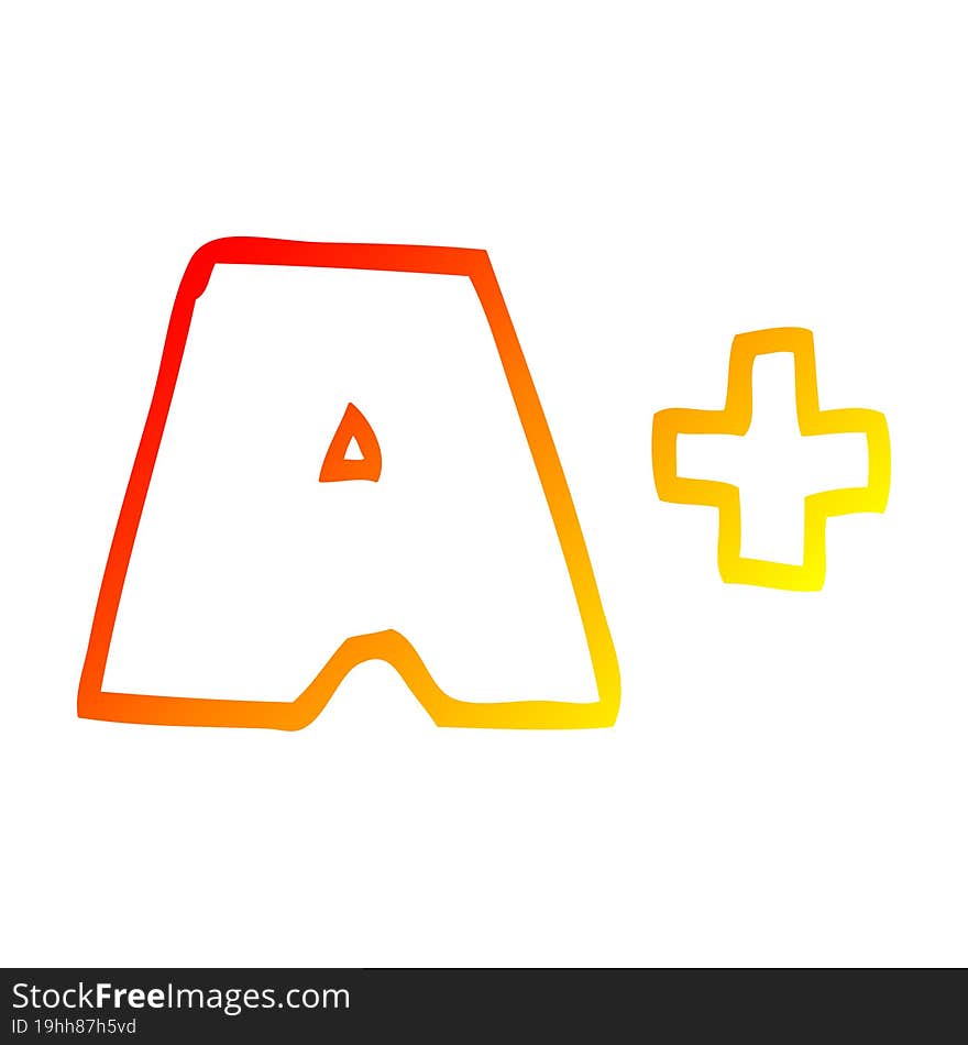 warm gradient line drawing of a cartoon letter grades