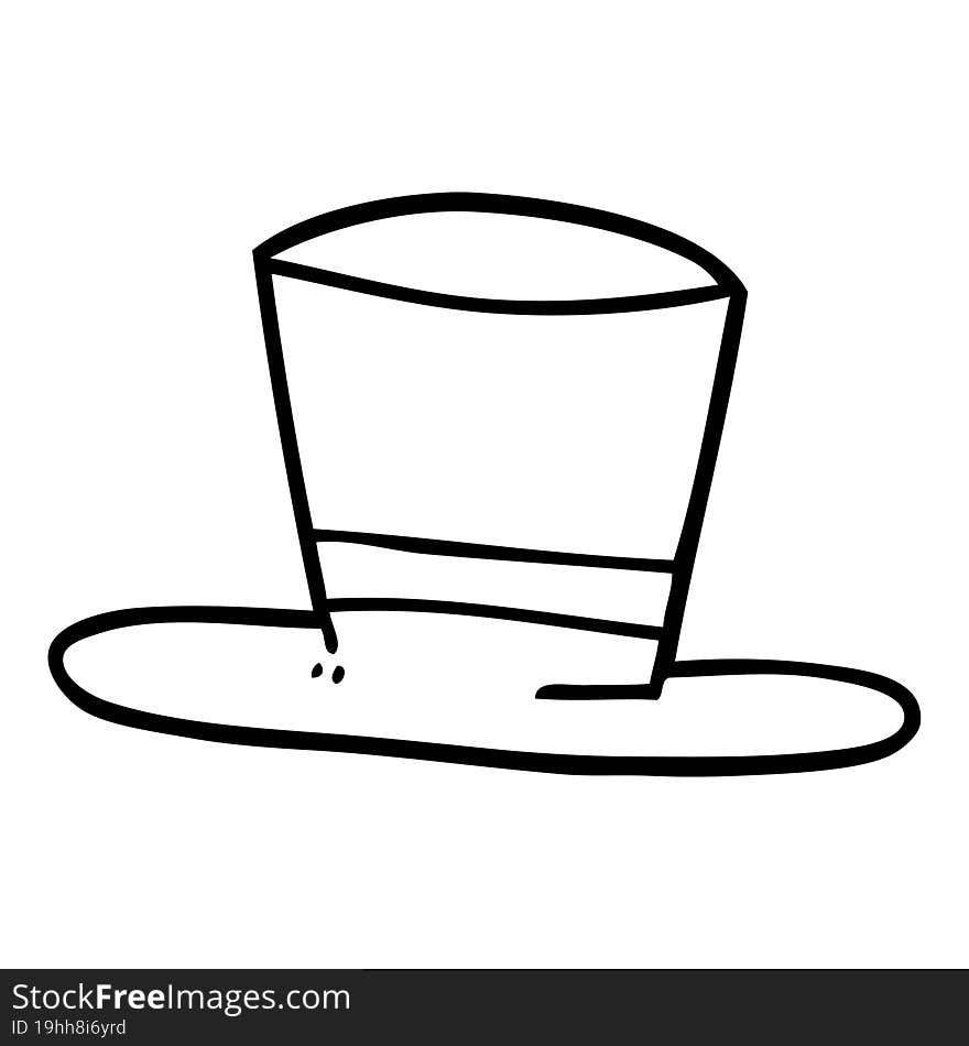 Line Drawing Cartoon Top Hat