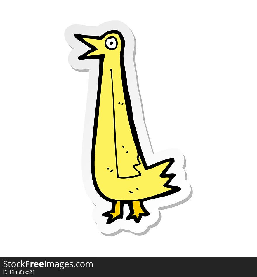 sticker of a funny cartoon bird