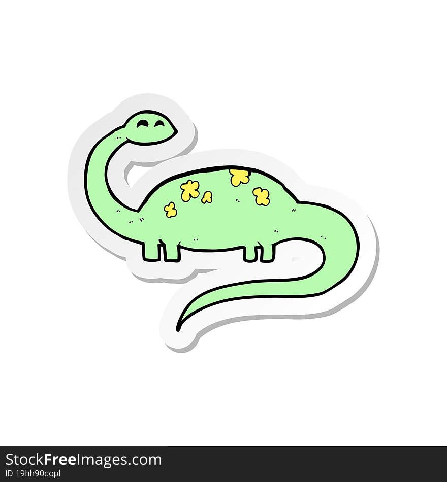 sticker of a cartoon dinoaur