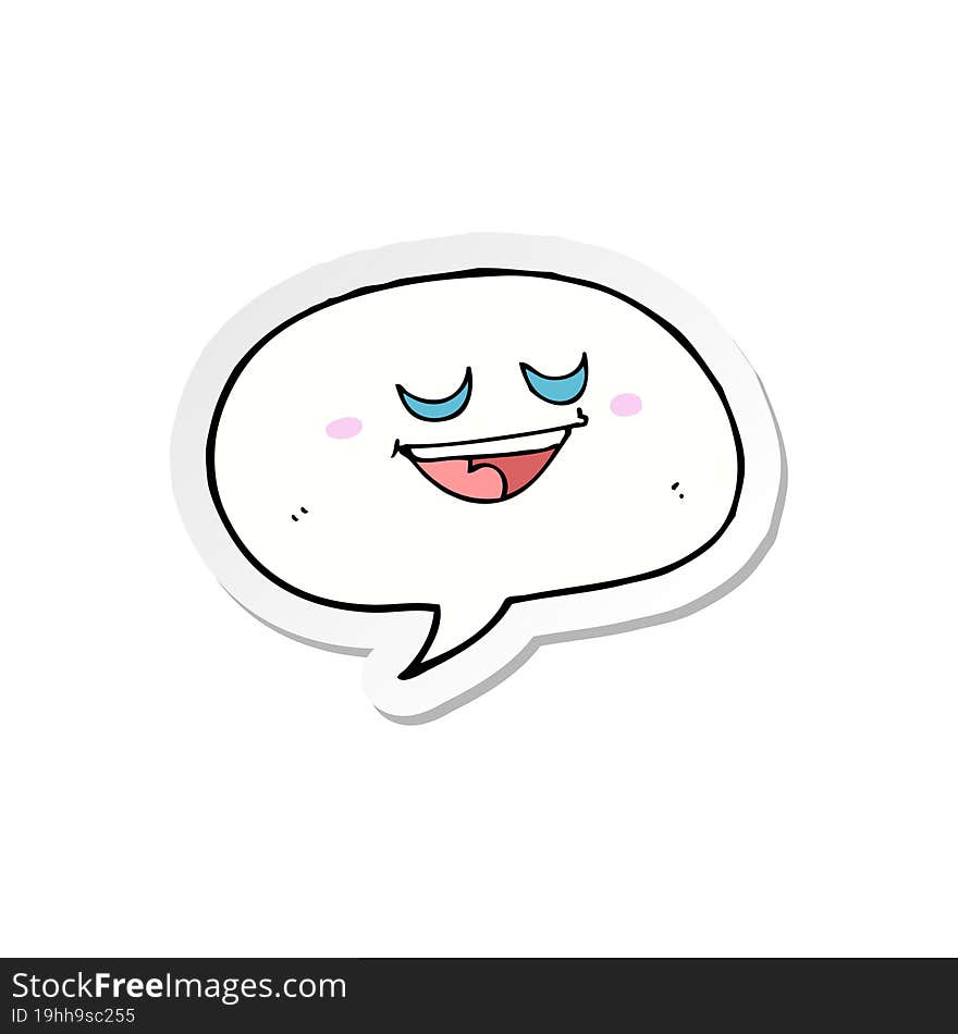 Sticker Of A Cute Cartoon Speech Bubble