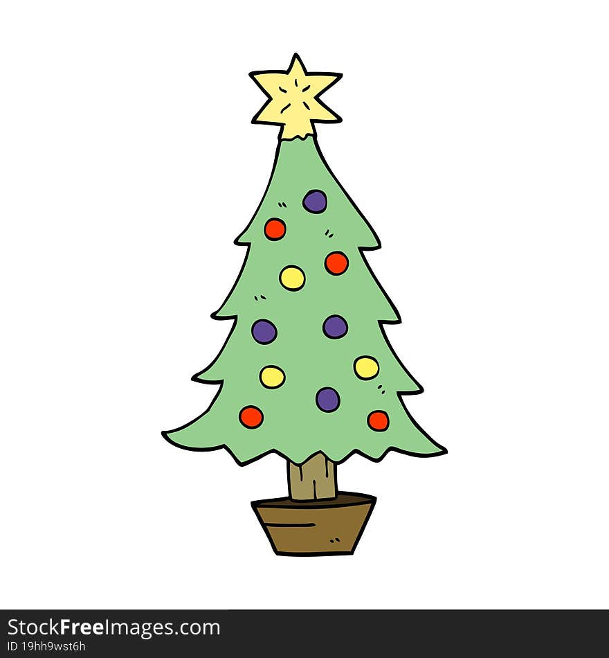 Cartoon Doodle Christmas Tree