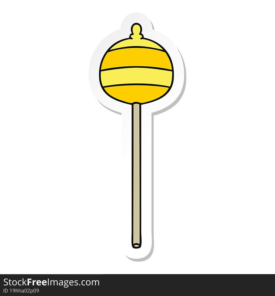 sticker of a quirky hand drawn cartoon golden sceptre