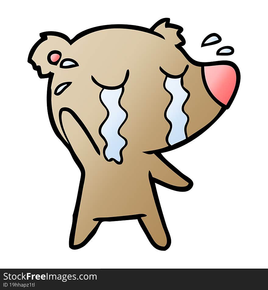 cartoon crying bear. cartoon crying bear