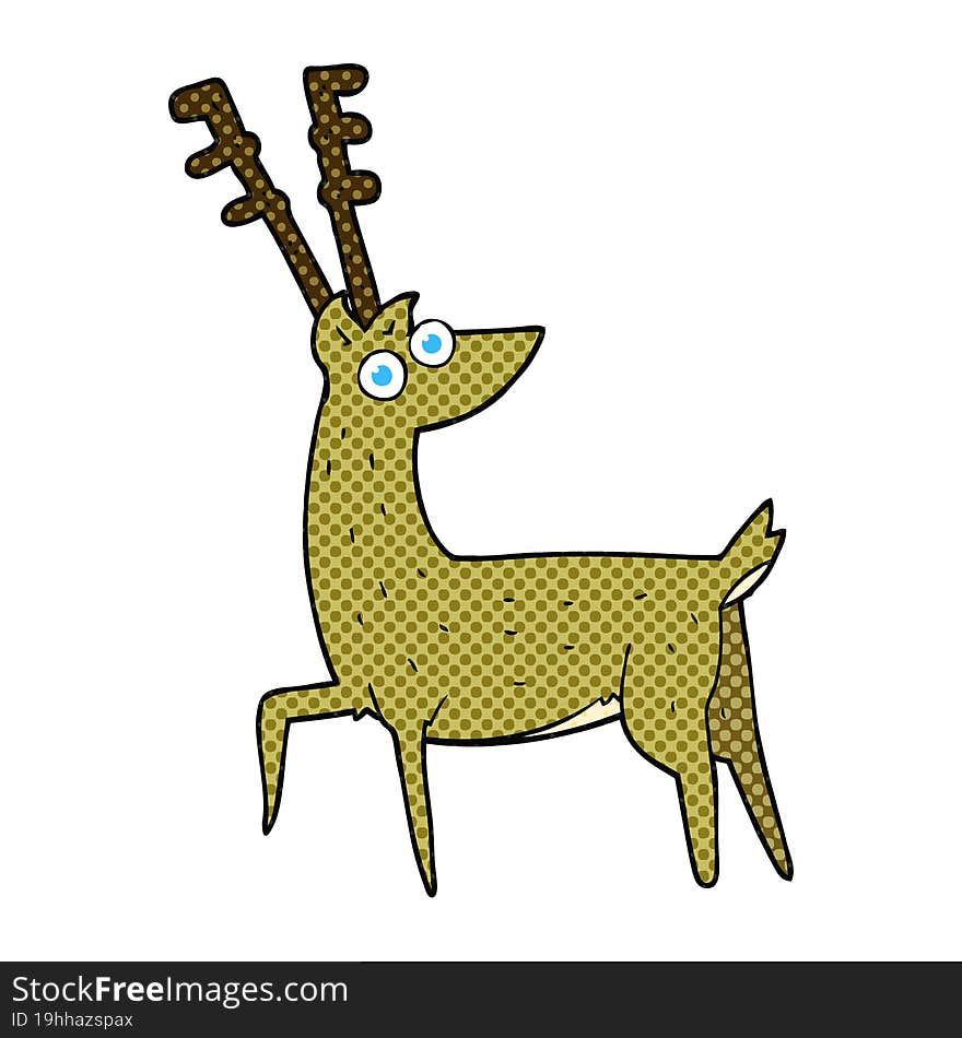 freehand drawn cartoon stag