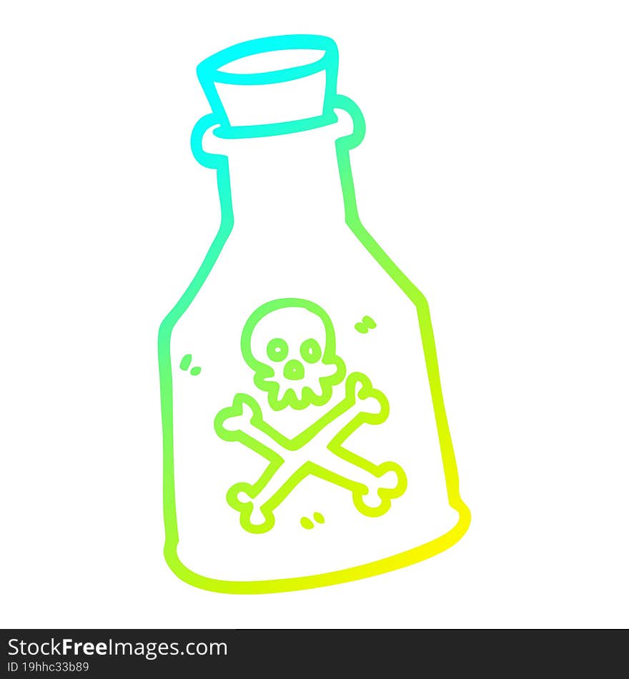 cold gradient line drawing of a cartoon poison