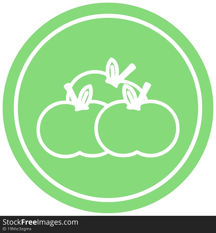 pile of apples circular icon