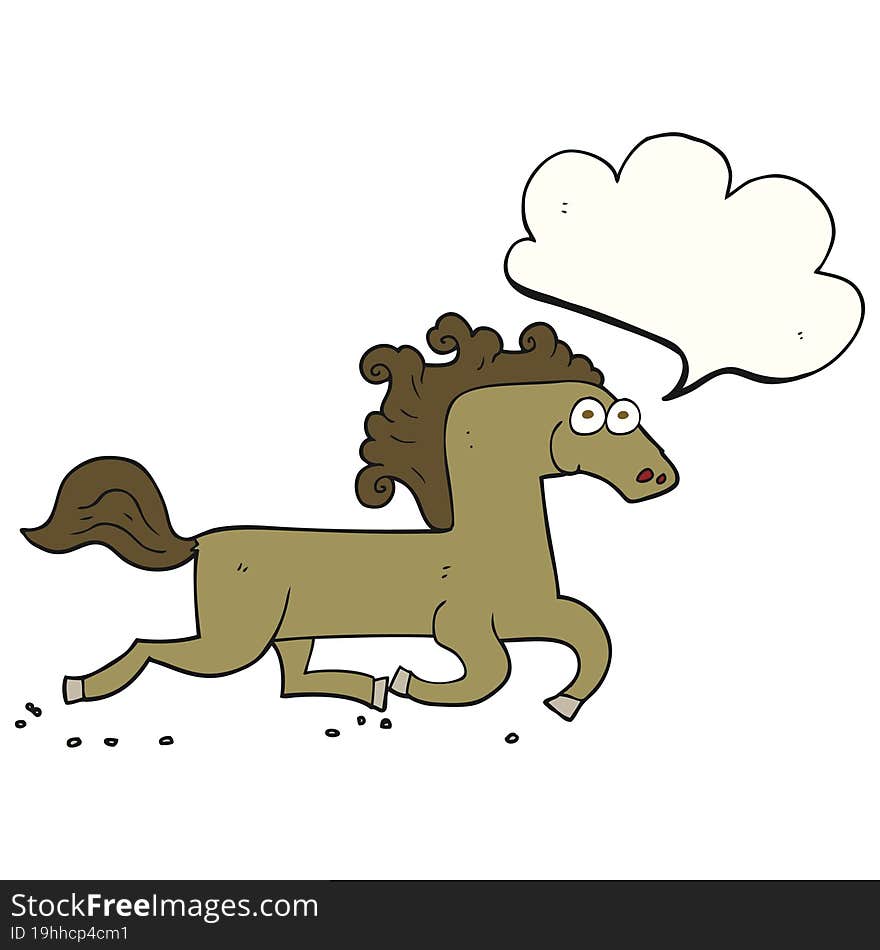 speech bubble cartoon running horse