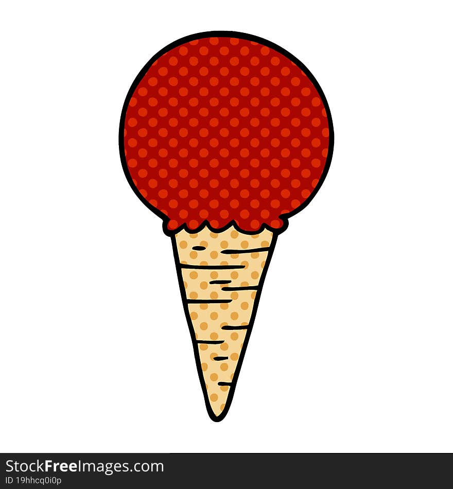 cartoon doodle ice cream cone