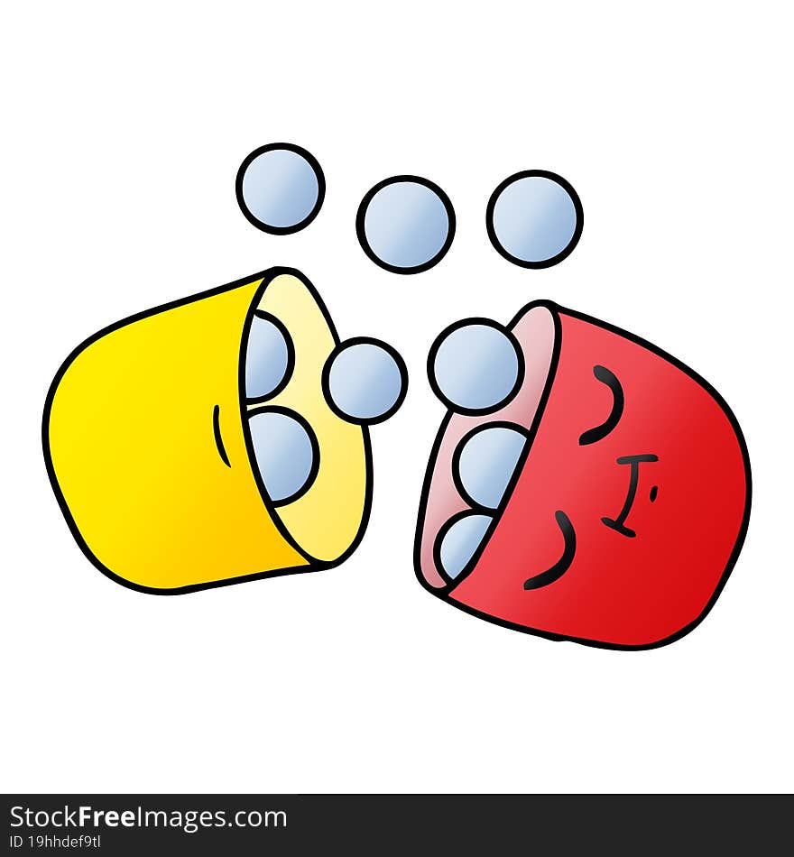 gradient cartoon of a smiling pill