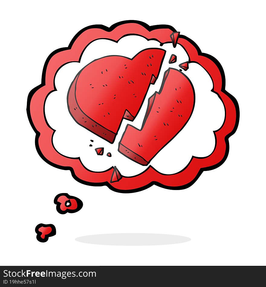 thought bubble cartoon broken heart symbol