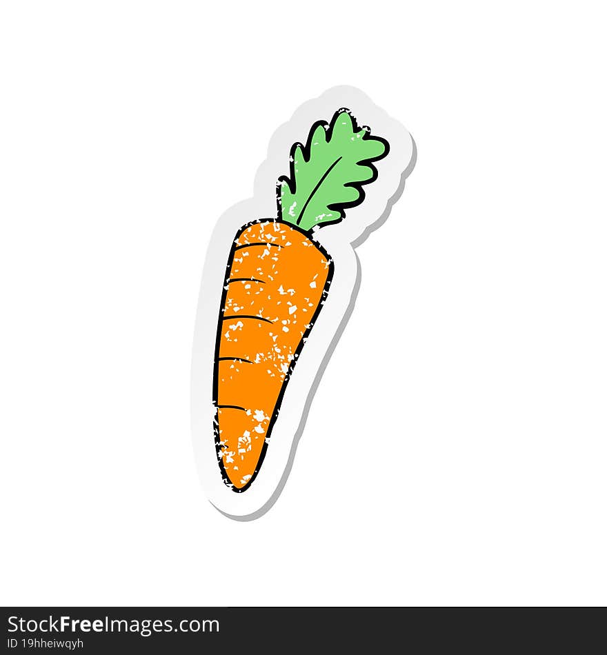 Retro Distressed Sticker Of A Cartoon Carrot