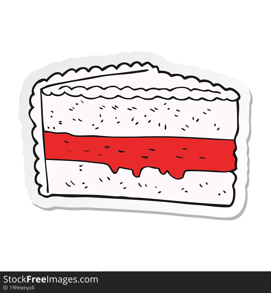 sticker of a cartoon cake