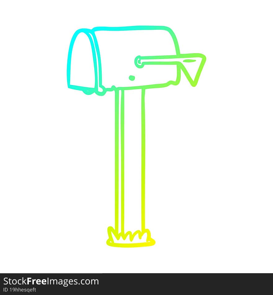 Cold Gradient Line Drawing Mailbox