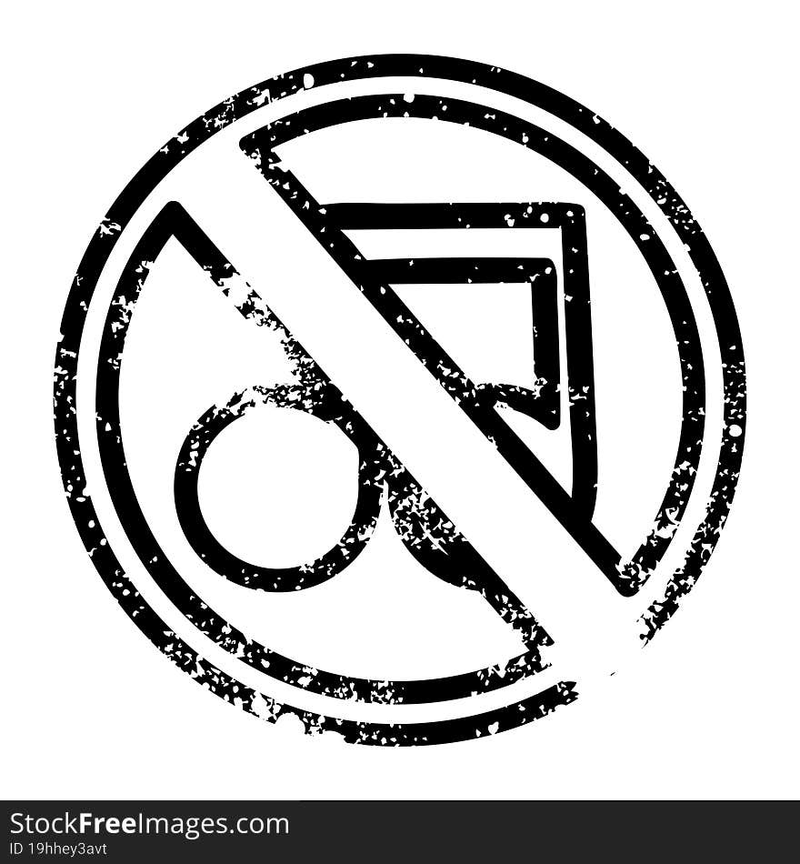 no music distressed icon